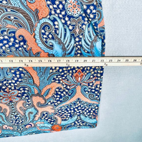 J Mclaughlin Dress Womens XL Blue Stretch Paisley Catalina Cloth Midi - Picture 11 of 14